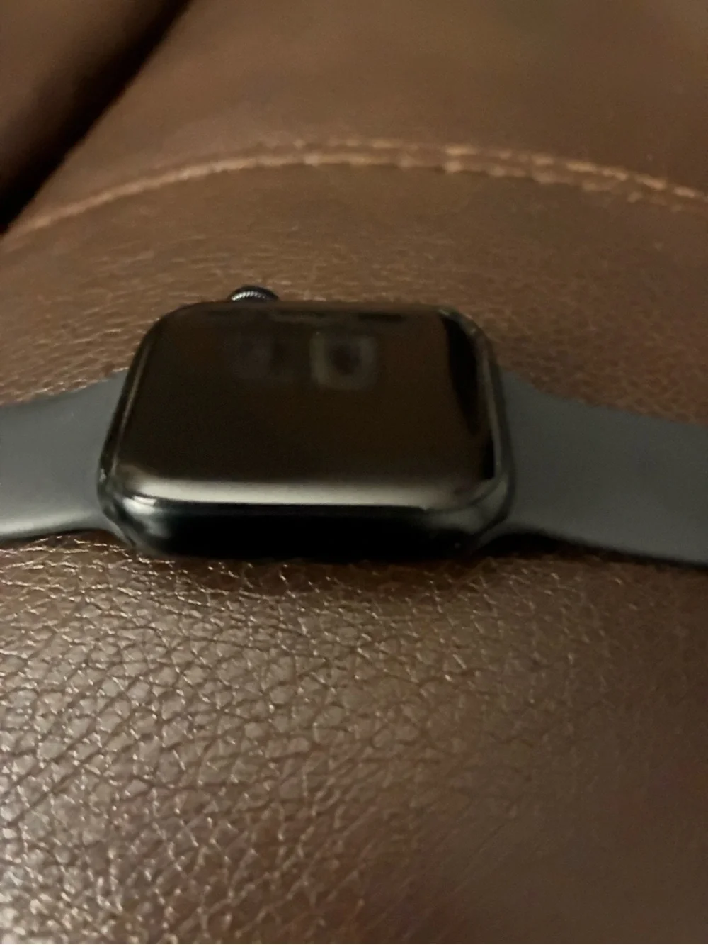 Apple Watch - Black Case with Blue Sport Band